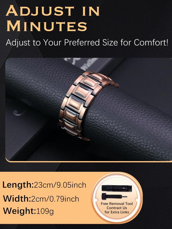 Men's Sporty Magnetic Matching Bracelet, Unique Folding Clasp Wristband Brazaletes with Adjustment Tool, Fashion Accessories for Clothing Decor, for Gift