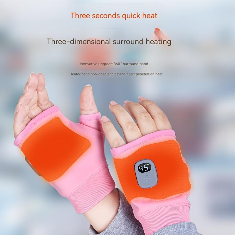 USB Charging Heated Hand Warmer Gloves - Dual-Function Design for All-Day Comfort, Lithium Polymer Battery, Adjustable 3-Level Temperature Control, Quick Heating, Portable for Valentine's Day, Easter, Women's Day, Mother's Day, Independence scroll ring