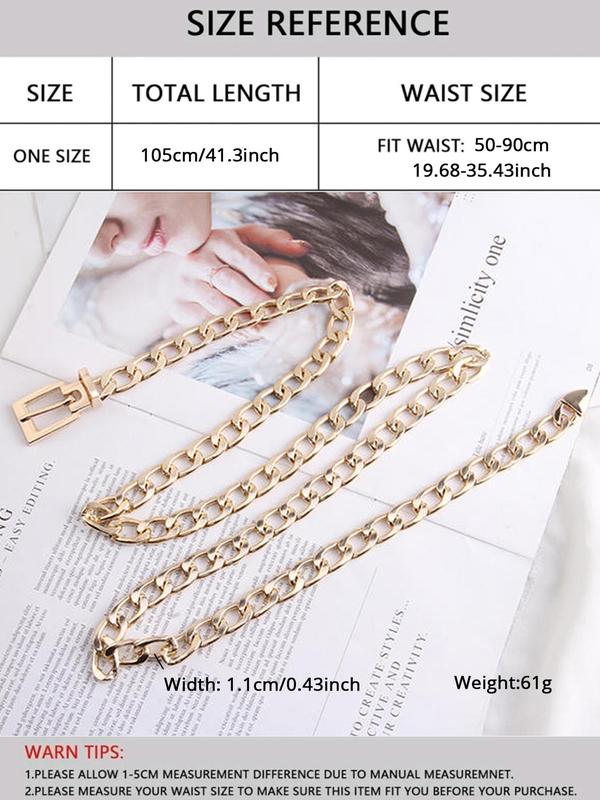 Women's Street Trend Cuban Link Chain Belt,  Trendy Minimalist Chain Belt, Chic All-match Stylish Clothes Accessories for Party Decor