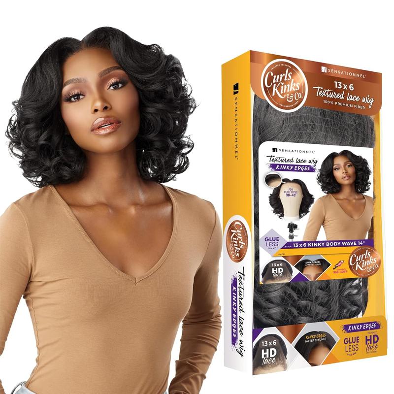 Sensationnel Kinky Edges 13x6 HD Lace Wig - Kinky Body Wave 14