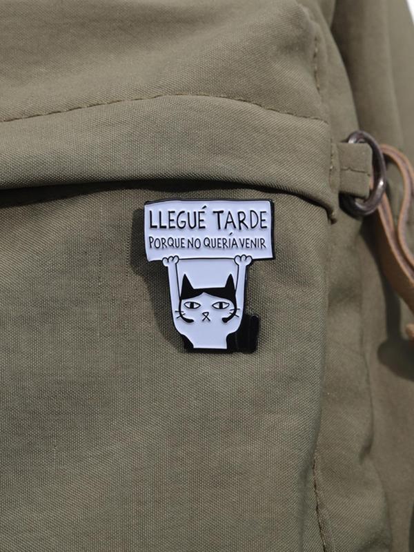 Cute Cat Design Pin Brooch, Fashion Alloy Badge for Daily Clothing Decor, Trendy All-match & Exquisite Brooch for Birthday Gift