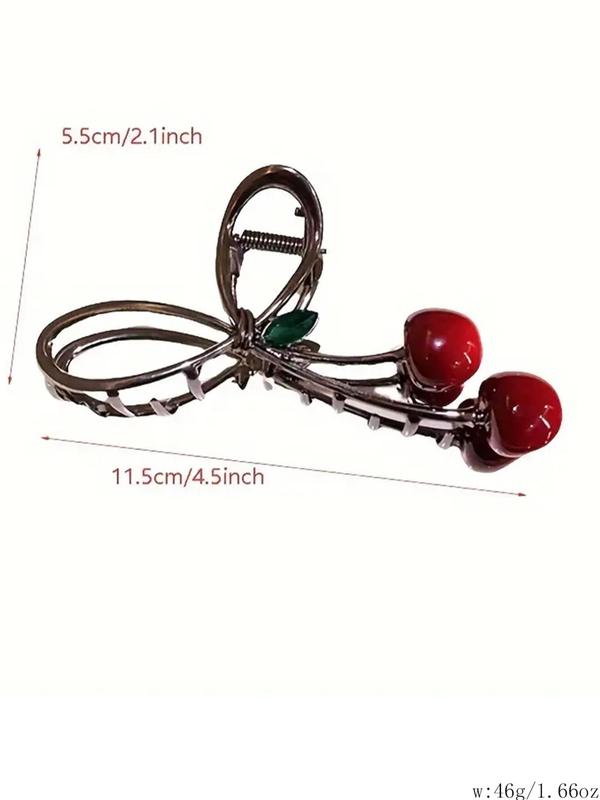 Cherry Decor Hair Claw, Fashionable Hair Accessories for Women & Girls, Casual Versatile Hair Accessories for Daily Wear