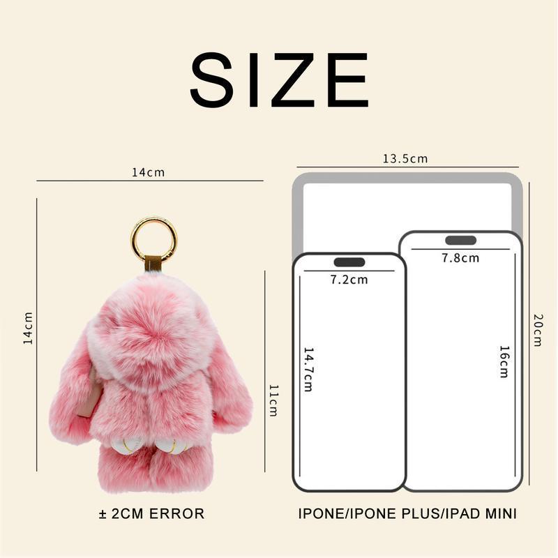 BunnyIuIu Handmade Fluffy Bunny PomPom Soft Keychain With Cute TinBox Snuggle-BunnyLuLu Handmade Soft Bunny PomPom Keychain with Tin Box - Adorable Plush Charm for Phone, Bag, or Car - Fashion Accessory and Christmas Gifts