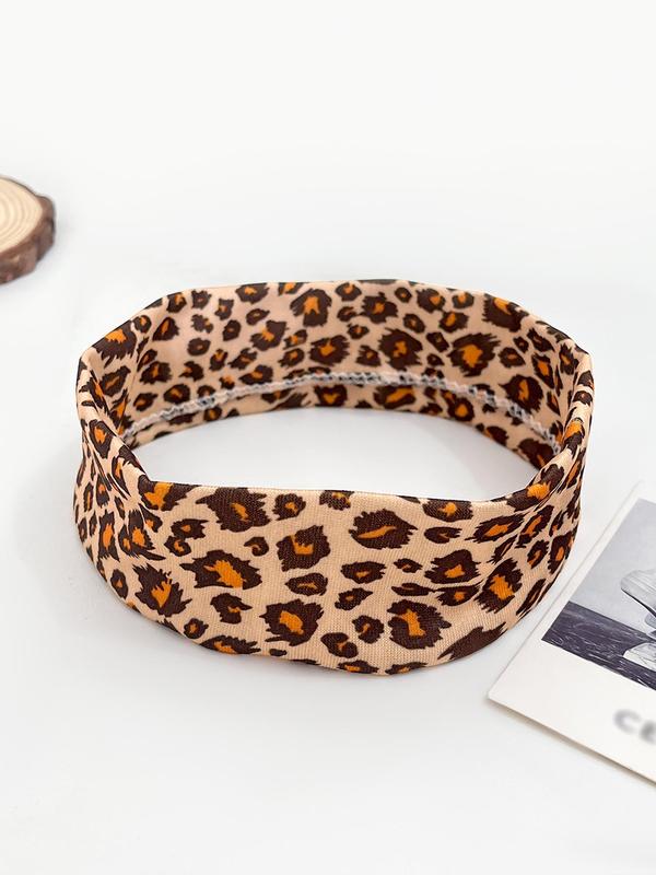 Boho Style Leopard Print Hair Band, Fashionable Hair Accessories for Women & Girls, Casual Versatile Hair Accessories for Daily Wear