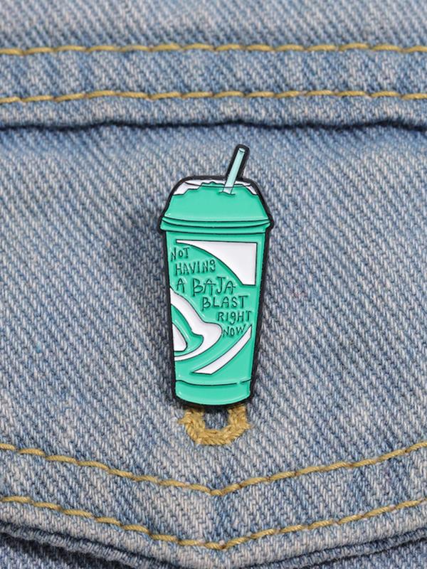 Drink Design Brooch, Fashion Alloy Badge for Daily Clothing Decor, Casual Clothes Accessories for Men & Women