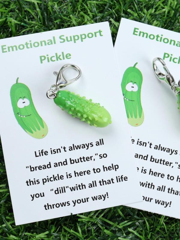 Cute Pickle Design Keychain, Funny Emotional Support Pickle Keychain for Birthday, Bachelor Party, Fashion Accessories for Daily Use