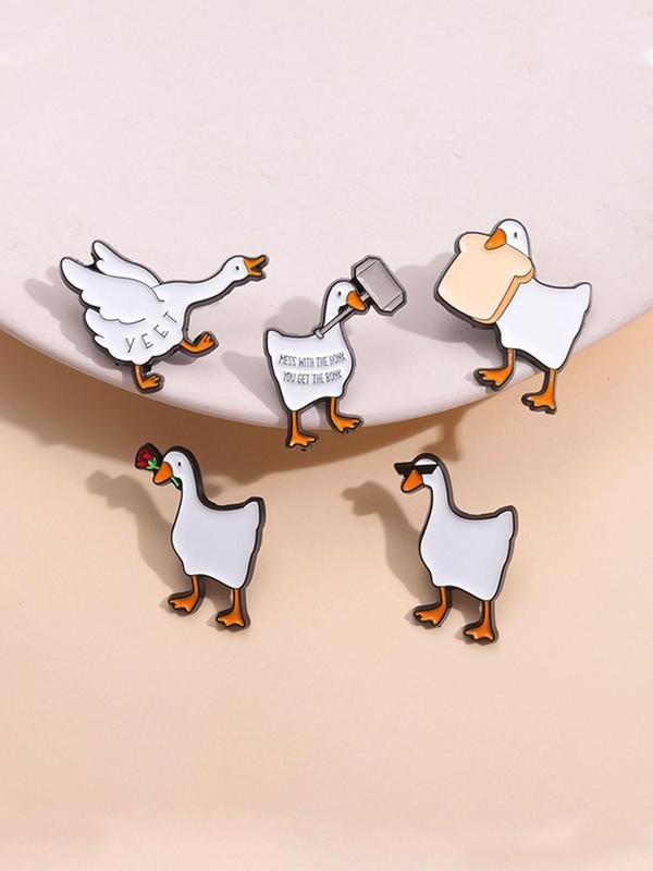 Cute Duck Design Brooch, Fashion Alloy Badge for Backpack & Hat & Clothes Collar, Trendy All-match & Exquisite Brooch for Birthday Gift