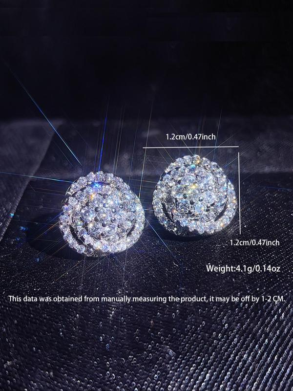 1 Pair Fashion Elegant Rhinestone Decorated Stud Earrings, Casual Jewelry for Party Banquet, Daily Clothing Decor Gift for Girl