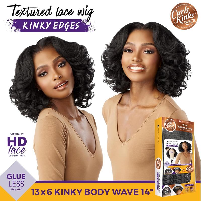 Sensationnel Kinky Edges 13x6 HD Lace Wig - Kinky Body Wave 14