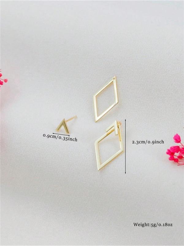 Geometric Design Earring Jacket, Designer Luxury Jewelry for Women & Girls, Casual Jewelry for Party, Daily Clothing Decor, Trendy for Birthday Gift, Fall Outfits, Fall Freshness Fall