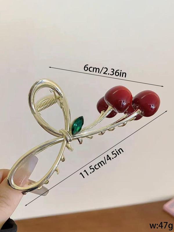 Cherry Decor Hair Claw, Fashionable Hair Accessories for Women & Girls, Casual Versatile Hair Accessories for Daily Wear