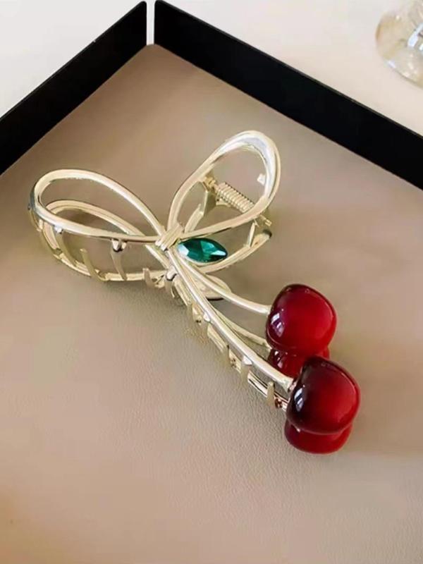 Cherry Decor Hair Claw, Fashionable Hair Accessories for Women & Girls, Casual Versatile Hair Accessories for Daily Wear