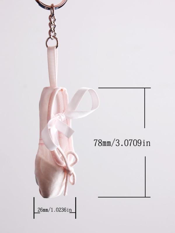 Cute Ballet Shoe Design Keychain, Fashionable Keychain for Women & Girls, Trendy All-match & Exquisite Keychain for Birthday Gift