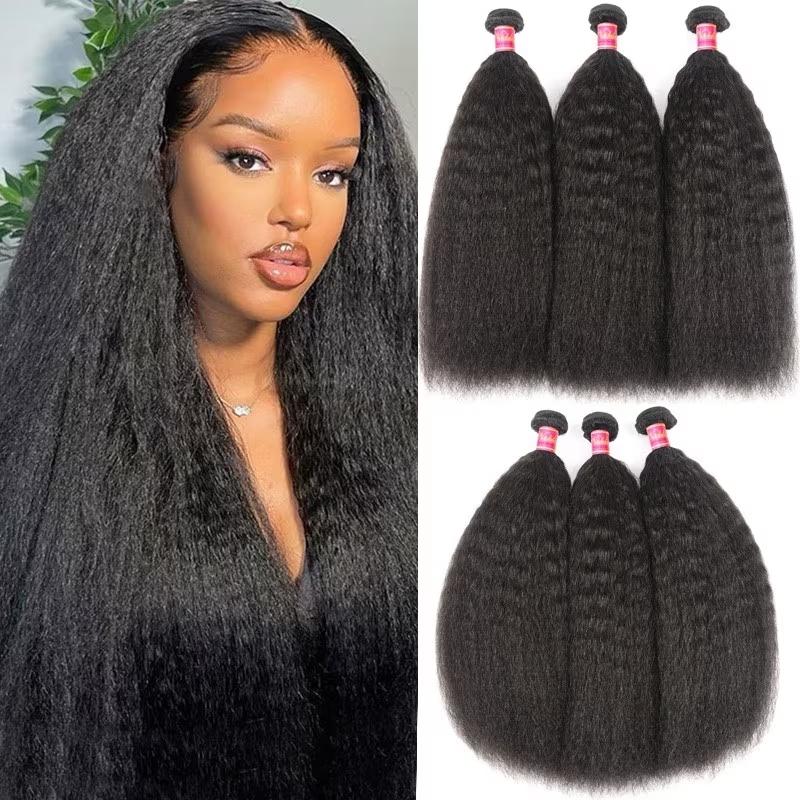 Nadula Wholesale Best Yaki Straight Hair Weave 3 Bundles Virgin Human Hair Extensions Cheap Remy Hair