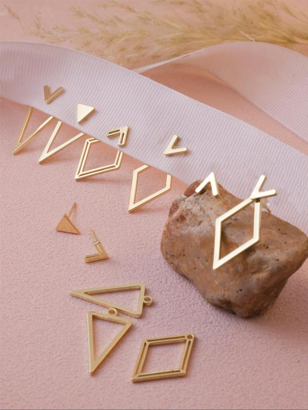 Geometric Design Stud Earrings, Fashionable Jewelry for Women & Girls, Trendy All-match & Exquisite Jewelry for Birthday Gift