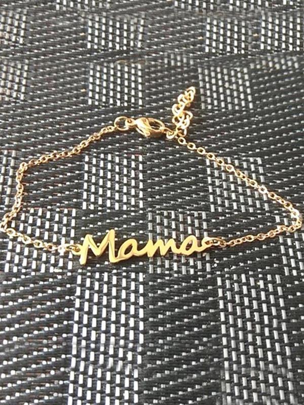 Mama Letter Detail Bracelet, Fashion Matching Bracelet Jewelry for Party, Daily Clothing Decor, Trendy All-match & Exquisite Jewelry for Birthday Gift