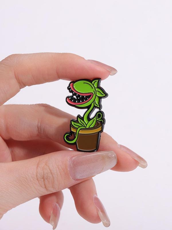 Cute Cartoon Plant Design Brooch, Fashion Alloy Badge for Daily Clothing Decor, Trendy All-match & Exquisite Brooch for Birthday Gift