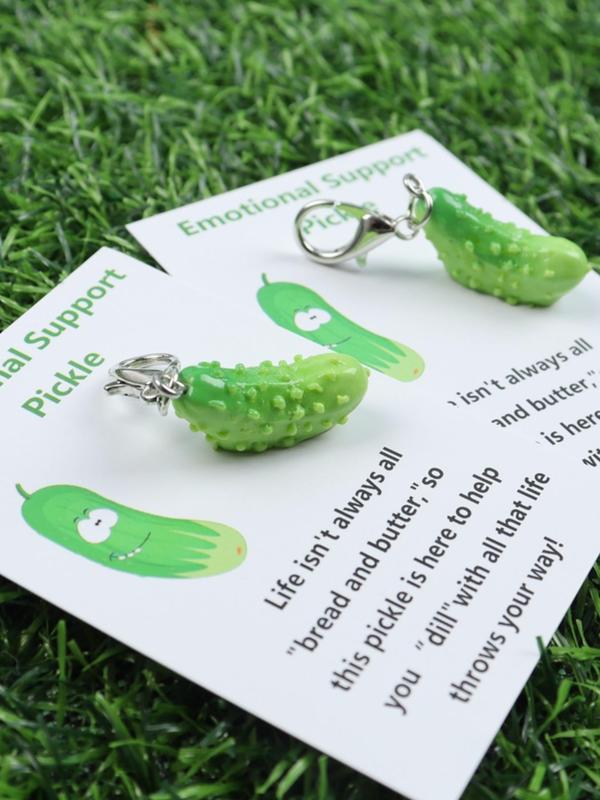 Cute Pickle Design Keychain, Funny Emotional Support Pickle Keychain for Birthday, Bachelor Party, Fashion Accessories for Daily Use