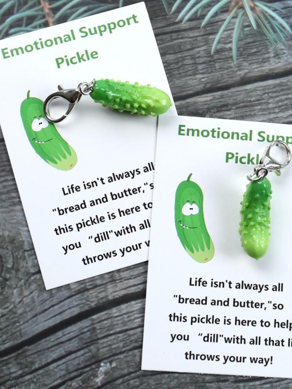 Cute Pickle Design Keychain, Funny Emotional Support Pickle Keychain for Birthday, Bachelor Party, Fashion Accessories for Daily Use