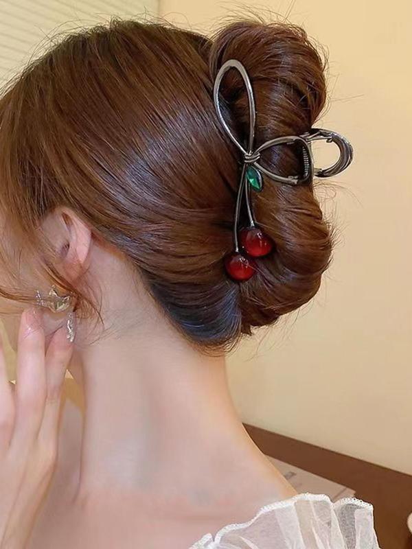 Cherry Decor Hair Claw, Fashionable Hair Accessories for Women & Girls, Casual Versatile Hair Accessories for Daily Wear