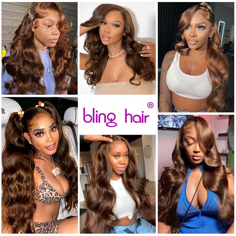 Bling Hair Glueless 5x5 Body Wave Lace Closure Human Hair Wig 30 32inch Chocolate Brown Body Wavy 13x4 Transparent Lace Front Human Hair Wigs Pre-plucked 180Density 13x6 Frontal Transparent Lace Wig For Women On Sale