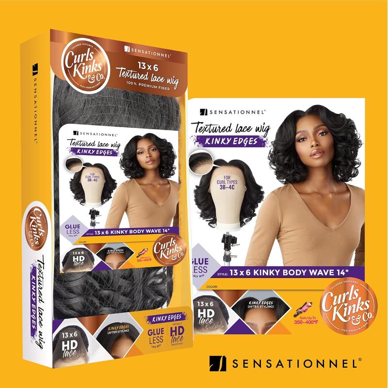 Sensationnel Kinky Edges 13x6 HD Lace Wig - Kinky Body Wave 14