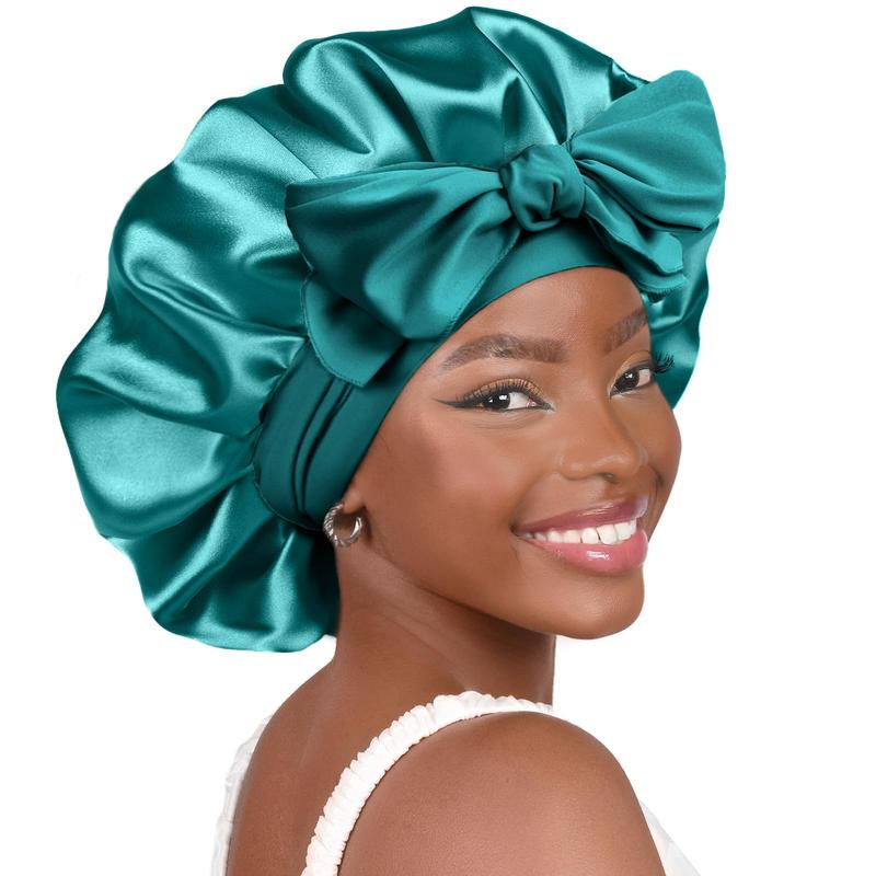 Fashion All-match Satin Bonnet, Silky Bonnet, Adjustable Night Sleep Hair Care Bonnet, Stretchy Tie Band Cap, Night Cap, Back To School Hair Style Haircare