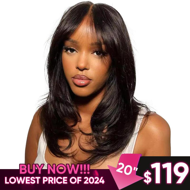 Jessie's Wig Face Framing Curtain Bangs Glueless Wig With Layers Pre Everything 9X6 7X5 Lace Wig For Women