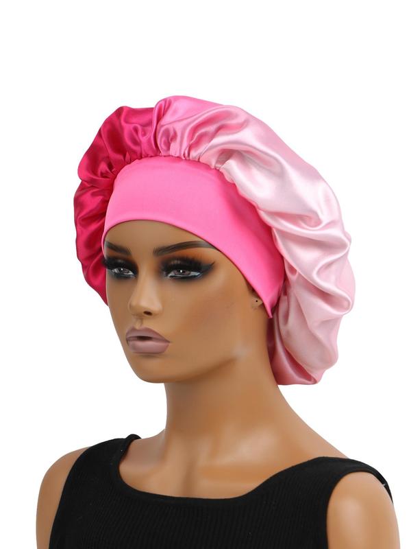 Matching Minimalist Satin Sleeping Cap, Ruched Design Sleeping Bonnet, Soft Comfortable Sleeping Hat for Women & Girls