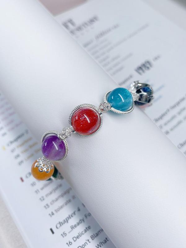 Colorful 1989 Charm Beaded Bracelet, Fashionable Beaded Bracelet for Women & Girls, Trendy All-match & Exquisite Jewelry for Birthday Gift