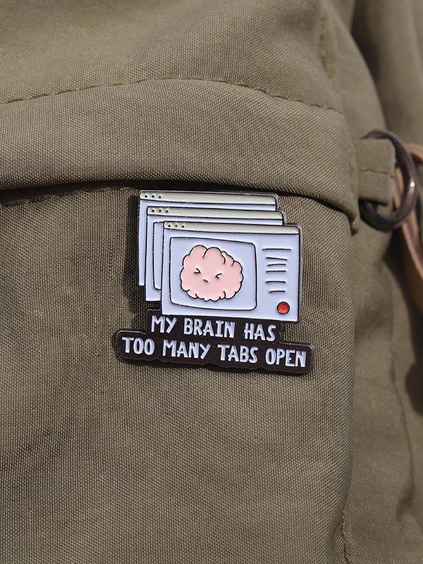 Cartoon Brain Pattern Brooch, Cute Brooch Pin for Women & Men, Enamel Pin Suitable for Backpacks, Jeans, Scarves, Hats Decoration