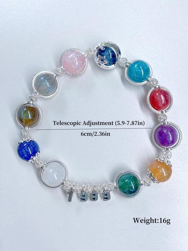 Colorful 1989 Charm Beaded Bracelet, Fashionable Beaded Bracelet for Women & Girls, Trendy All-match & Exquisite Jewelry for Birthday Gift