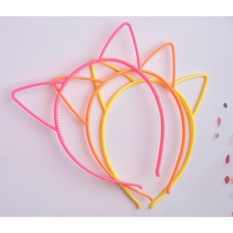 5 Pack Cat Ear Headband Plastic Cute Multi Color Hair Bands Hair Hoops Headwear Accessories for Women Girls Birthday Parties Decoration Costume Daily Wear