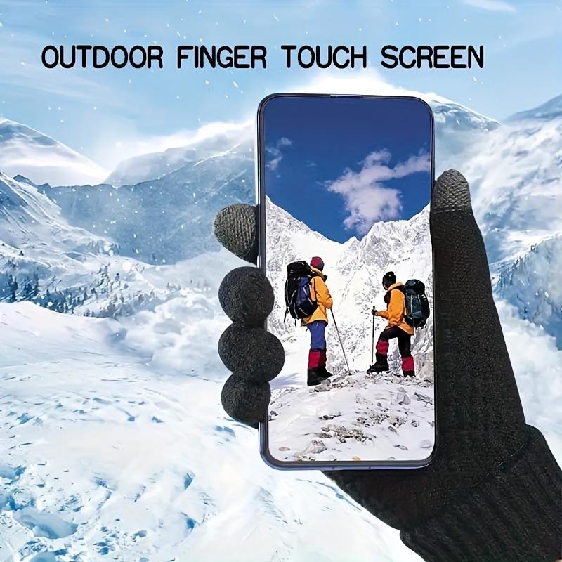 Winter gloves - Knit Thermal Winter Gloves - 1 2 3 Pairs, Solid Color, Touch Screen, Thickened - For Cycling, Hiking -  Sports Enthusiasts, Outdoor Lovers - Stay Warm and Connected - Warmth! Touch! Adventure! Conquer!