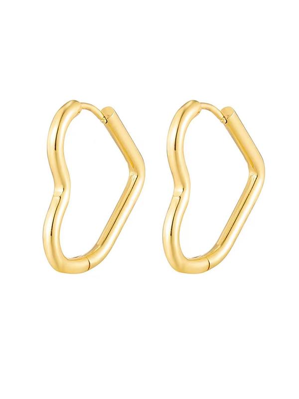 Heart Design Hoop Earrings (1 Pair), Elegant Simple Jewelry for Women for Party, Daily Clothing Decor, Trendy All-match & Exquisite Jewelry Suitable for Dating Use