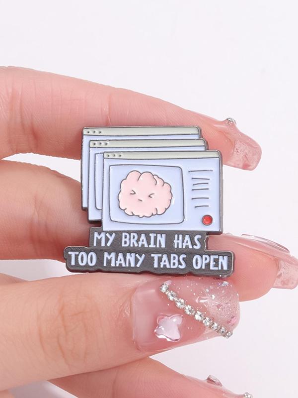 Cartoon Brain Pattern Brooch, Cute Brooch Pin for Women & Men, Enamel Pin Suitable for Backpacks, Jeans, Scarves, Hats Decoration