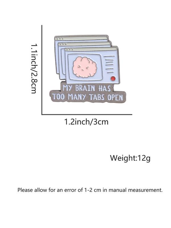 Cartoon Brain Pattern Brooch, Cute Brooch Pin for Women & Men, Enamel Pin Suitable for Backpacks, Jeans, Scarves, Hats Decoration