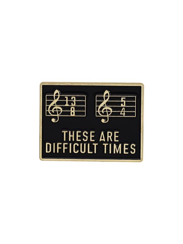 Letters & Music Note Design Square Shape Brooch, Unisex Fashion Alloy Badge Pants Pin, Casual Clothing Decoration for Music Theme Party, Daily Use