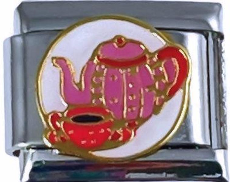 Italian Charm Link 9mm Teapot and Cup Charm