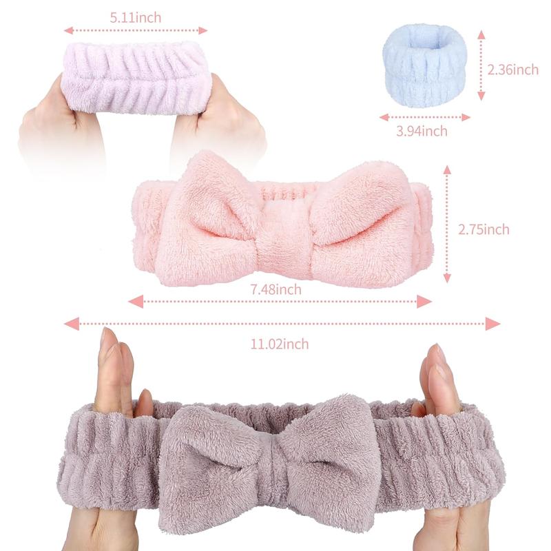 9Pcs Spa Headband And Wristband Set, 3Pcs Microfiber Face Headband, And 6Pcs Wrist Spa Wash Band Absorbent Wrist bands, for Washing Face Wash Headband Makeup Skincare Headband