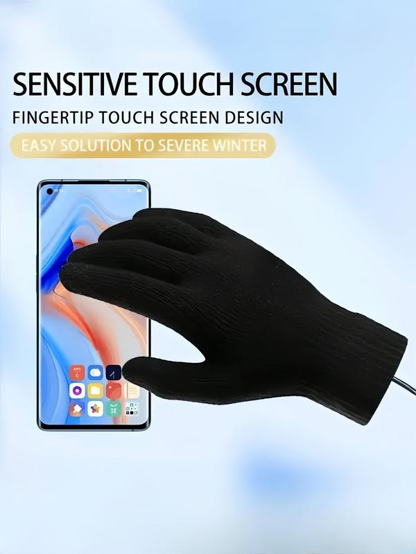 USB Rechargeable Heated Gloves, Unisex Touch Screen Thermal Gloves, Non-slip Warm Gloves for Outdoor Sports, Fashion Accessories for Men & Women