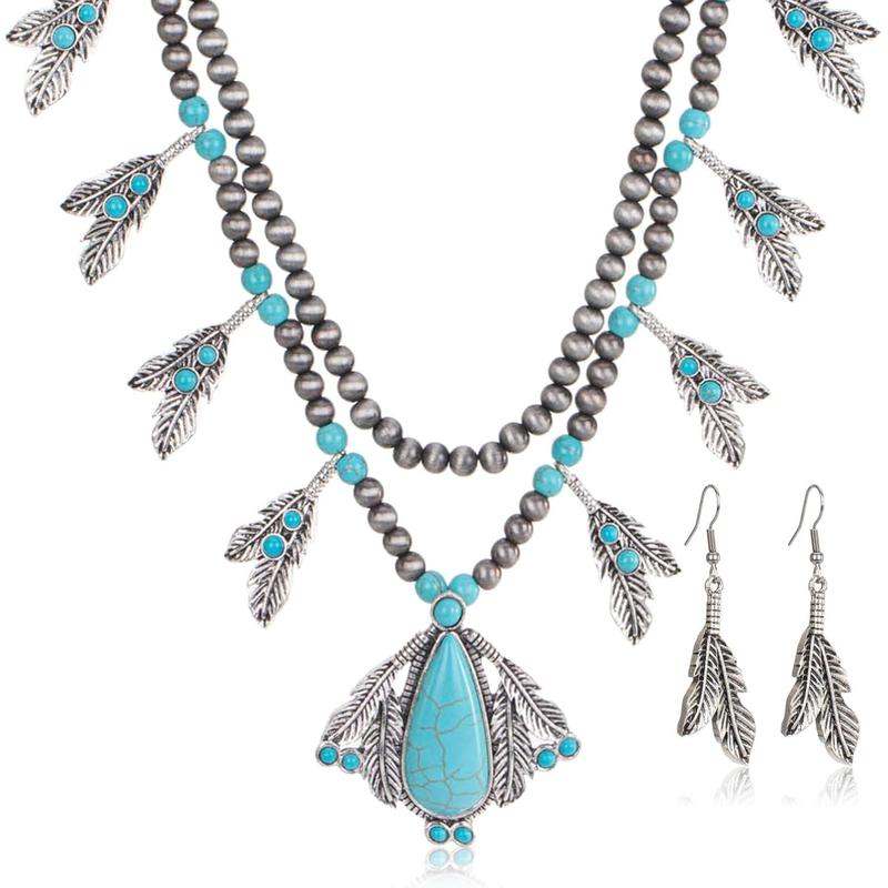 Rustic Couture's Western Jewelry Set for Women Cowgirl Vintage Western Necklace Earring