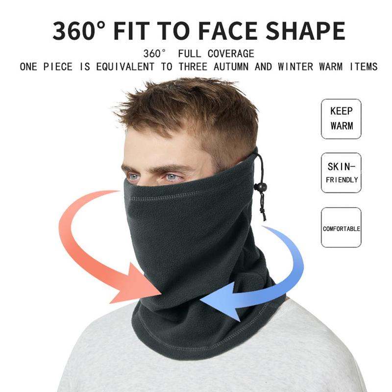 Winter Warm Neck Warmer, Multifunctional Ski Mask, Cold-proof Drawstring Scarf for Men & Women