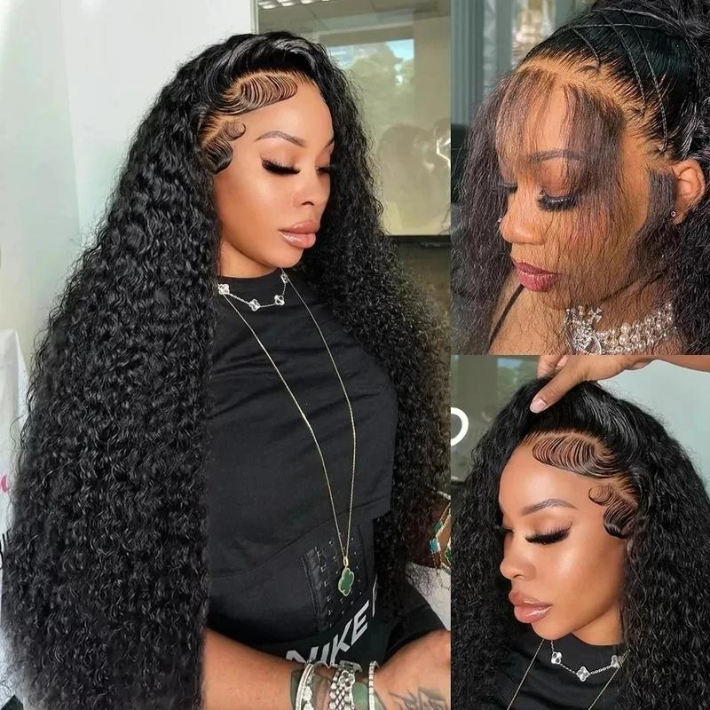 Bling Hair Brazilian 30 Inches Deep Wave 13x4 13x6 Transparent Front Human Hair Wigs 13x4 Curly Water Wave Lace Frontal Wigs For Woman