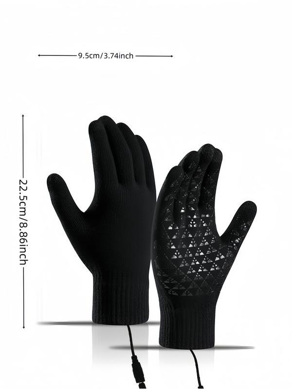 USB Rechargeable Heated Gloves, Unisex Touch Screen Thermal Gloves, Non-slip Warm Gloves for Outdoor Sports, Fashion Accessories for Men & Women