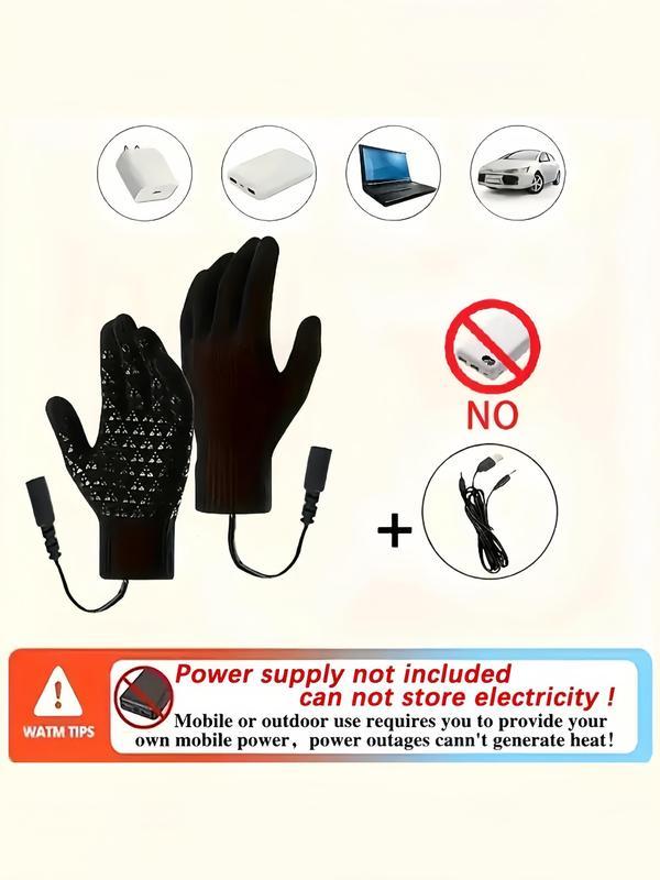 USB Rechargeable Heated Gloves, Unisex Touch Screen Thermal Gloves, Non-slip Warm Gloves for Outdoor Sports, Fashion Accessories for Men & Women