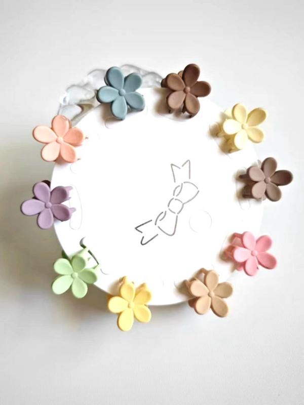 Cute Flower Shaped Hair Clips, Colorful Hair Accessories for Women & Girls, Minimalist Headwear Suitable for Thick Hair