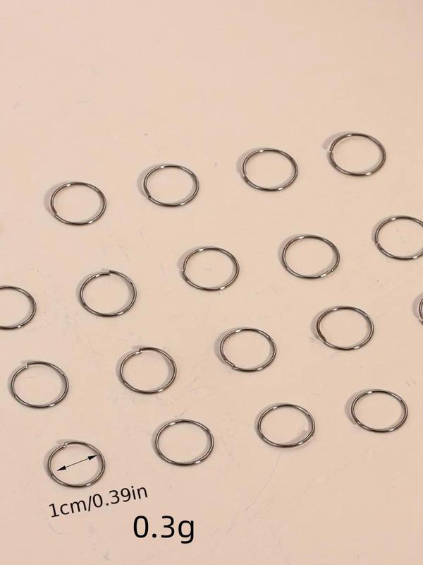 Unisex Simple Style Nose Rings for Gift, 20pcs box Minimalist Trendy Hoop Nose Ring, Nose Piercing Jewelry, Fashionable Body Jewelry for Women & Men for Daily Decoration