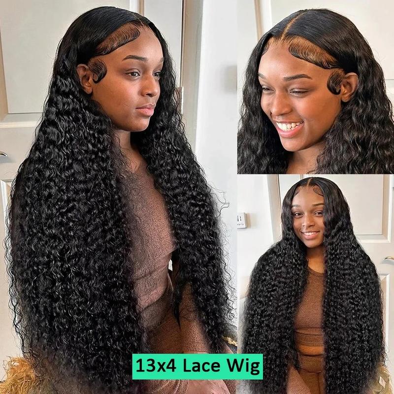 Bling Hair Brazilian 30 Inches Deep Wave 13x4 13x6 Transparent Front Human Hair Wigs 13x4 Curly Water Wave Lace Frontal Wigs For Woman