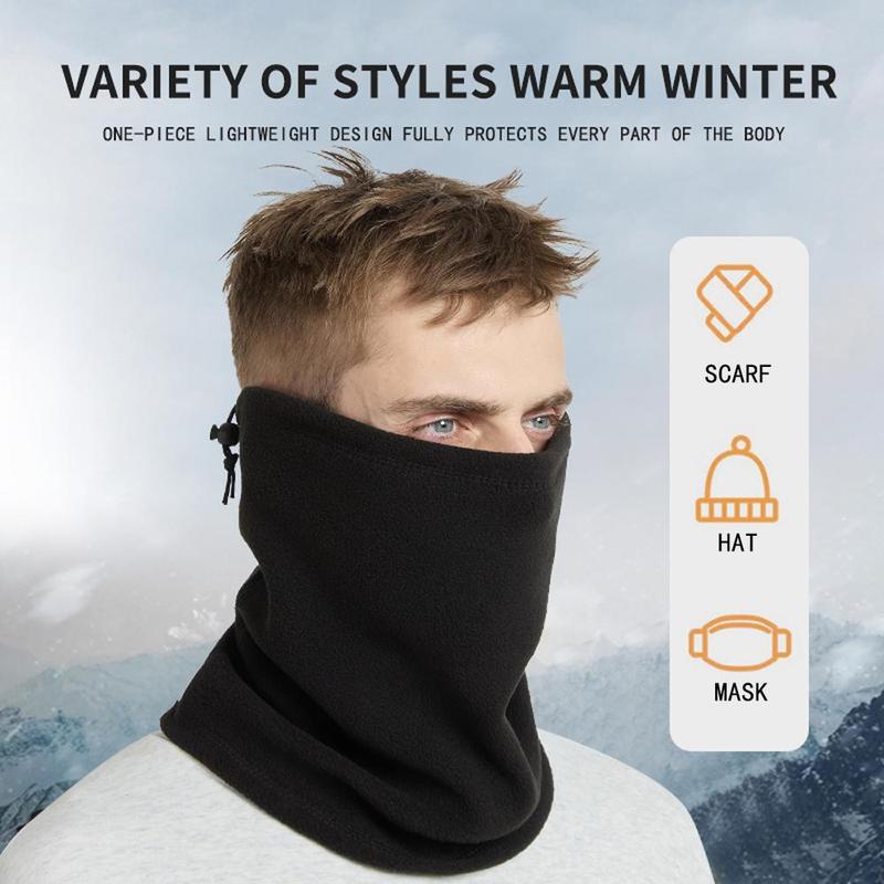 Winter Warm Neck Warmer, Multifunctional Ski Mask, Cold-proof Drawstring Scarf for Men & Women